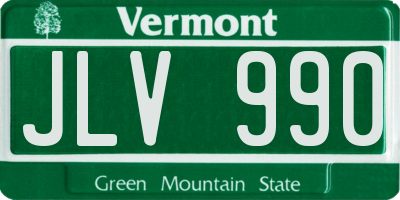 VT license plate JLV990