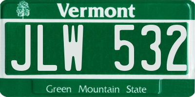 VT license plate JLW532