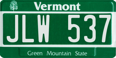 VT license plate JLW537
