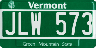 VT license plate JLW573