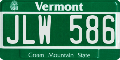 VT license plate JLW586