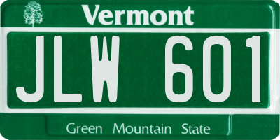 VT license plate JLW601
