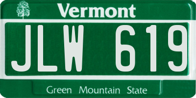 VT license plate JLW619
