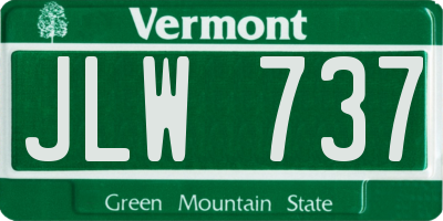 VT license plate JLW737