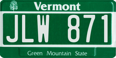 VT license plate JLW871