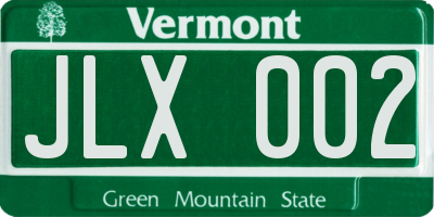 VT license plate JLX002