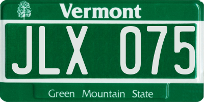 VT license plate JLX075