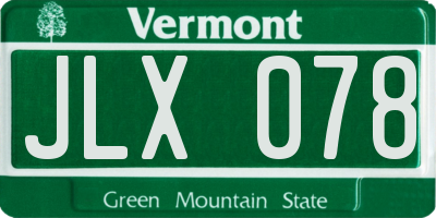 VT license plate JLX078