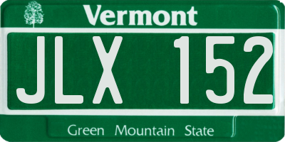 VT license plate JLX152