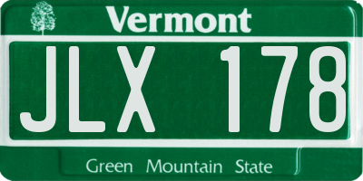 VT license plate JLX178