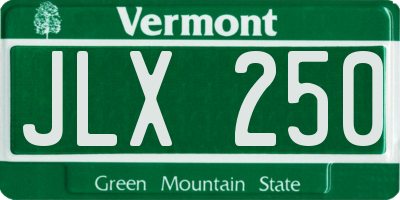 VT license plate JLX250