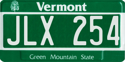 VT license plate JLX254