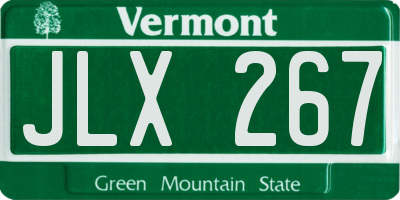 VT license plate JLX267