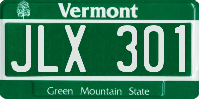 VT license plate JLX301