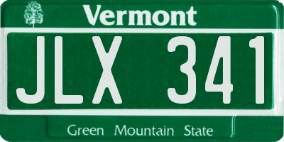 VT license plate JLX341