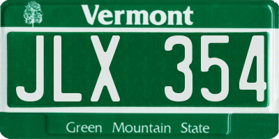 VT license plate JLX354