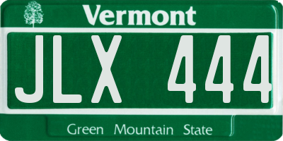 VT license plate JLX444