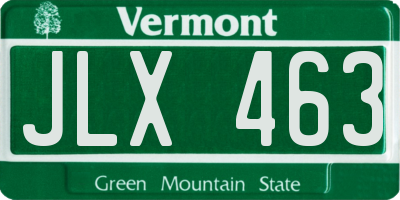 VT license plate JLX463