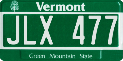 VT license plate JLX477