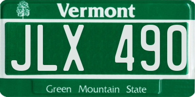 VT license plate JLX490