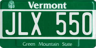 VT license plate JLX550