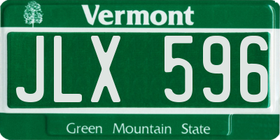 VT license plate JLX596