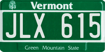 VT license plate JLX615