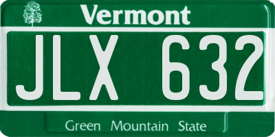 VT license plate JLX632