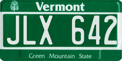 VT license plate JLX642