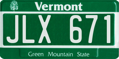 VT license plate JLX671