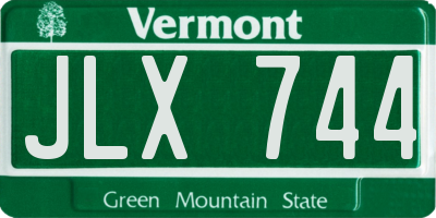 VT license plate JLX744