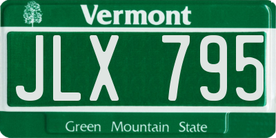 VT license plate JLX795