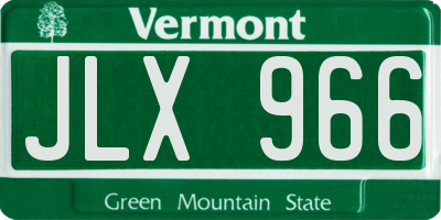 VT license plate JLX966