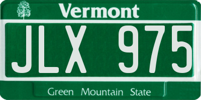 VT license plate JLX975