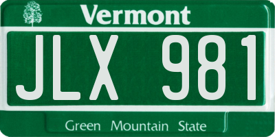 VT license plate JLX981