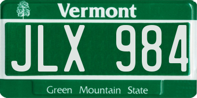 VT license plate JLX984