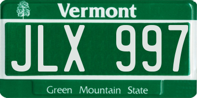 VT license plate JLX997
