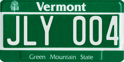 VT license plate JLY004