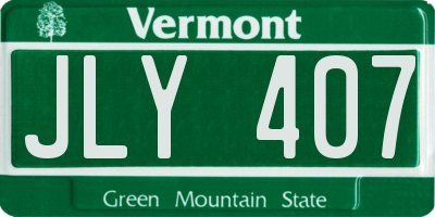 VT license plate JLY407