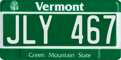 VT license plate JLY467