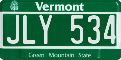 VT license plate JLY534