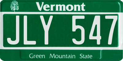 VT license plate JLY547