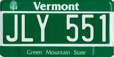 VT license plate JLY551