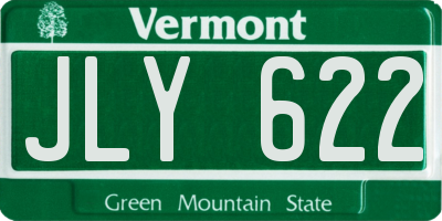 VT license plate JLY622