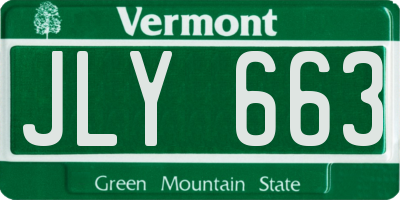 VT license plate JLY663
