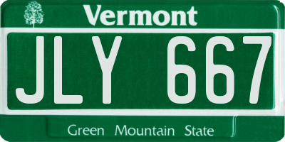 VT license plate JLY667