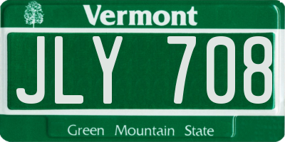 VT license plate JLY708