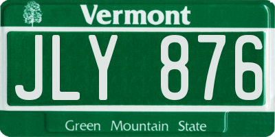 VT license plate JLY876
