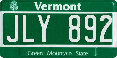 VT license plate JLY892