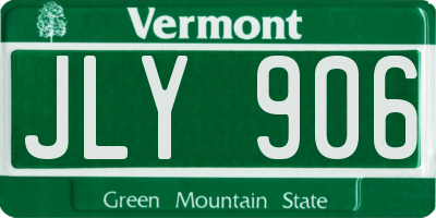 VT license plate JLY906